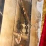 --Sguancio sinistro particolare, due monete nel cero, forse di Ludovico d'Acaia XV secolo