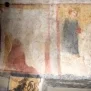 --Parete sinistra, san Lorenzo fa carità, santa con libro in mano
