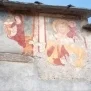 --Esterno parete Sud, Bambino adorato e san Cristoforo