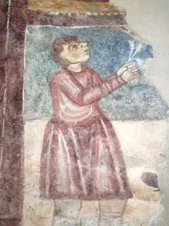 Scena di battaglia dettaglio - Cappella o Chiesa di San Salvatore a Macra