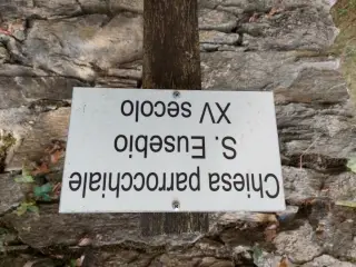 Pannello illustrativo - Chiesa di Sant'Eusebio a MelleFrazione Santeusebio