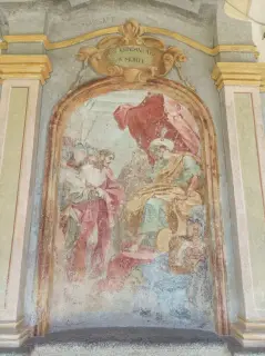 Affresco nel porticato delle cappelle - Parrocchiale della Beata Vergine Assunta a Mergozzo