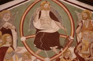 Particolare affreschi - Chiesa-oratorio della Santissima Trinità a Momo