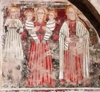 Santa Lucia e sante - Cappella del Castello o di Sant'Egidio a Montalto Dora