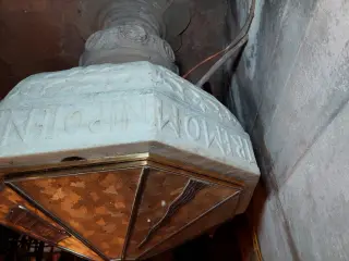 Fonte battesimale del 1567 - Parrocchiale di San Michele Arcangelo a Montemale di Cuneo