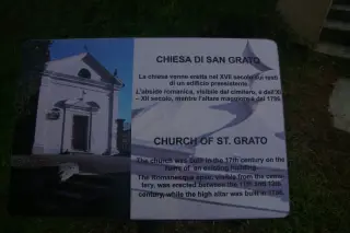 Pannello illustrativo - Chiesa Cimiteriale di San Grato a Moriondo TorineseFrazione Lovencito