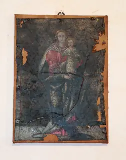 Dipinto su cuoio - Chiesa di Santa Maria Assunta di Caristo a BorgomaneroFrazione Santa Cristina