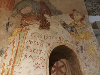 Firma di Gujelmus De Orta - Oratorio della Natività di Maria a OleggioFrazione Gaggiolo