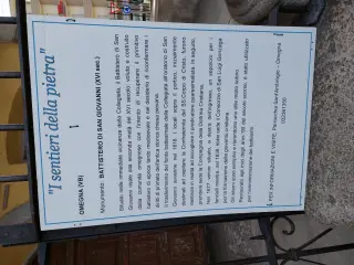 Pannello illustrativo - Battistero di San Giovanni a Omegna