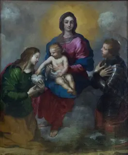 Madonna col Bambino tra Santa Maria Maddalena e San Maurizio - Pieve di Santa Maria in Prelio o Santa Maria della Neve a Silvano d'OrbaFrazione La Pieve
