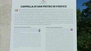Pannello illustrativo - Cappella di San Pietro in Forfice a Peveragno