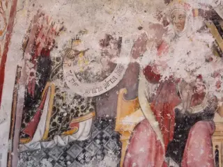 Cartiglio MARIA GRACIA PLENA DNS - Cappella di Sant'Anna a Piasco