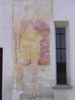 Affresco San Cristoforo sulla facciata - Cappella di San Giovanni a Lerma