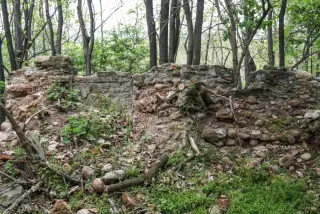 Muro crollato - Oratorio di San Pietro al Colle a BorgomaneroFrazione Cumiona