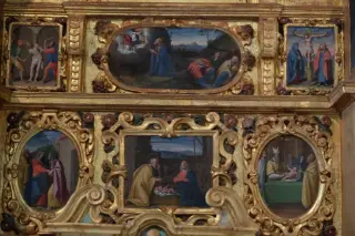 Altare dettaglio - Oratorio della Madonna del Rosario a QuaronaFrazione Doccio