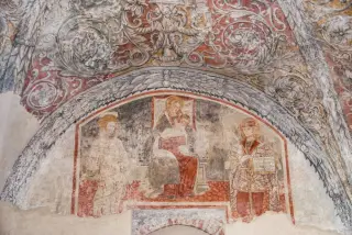 Madonna col bambino tra Sa Sebastiano e Santo - Parrocchiale dei Santi Vito e Modesto a San Pietro MosezzoFrazione Mosezzo