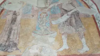 Affresco del battesimo - Battistero di San Ponso a San Ponso
