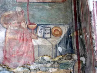 Messa di San Gregiorio, dettaglio «HOC EST CORPUS» - Parrocchiale di San Martino a Arnad
