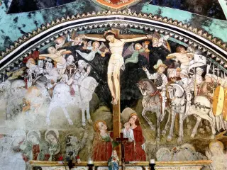 Crocifissione catino absidale - Cappella della Madonna della Piana o della Neve a San Michele MondovìFrazione Pian della Gatta