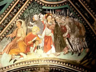 Affreschi - Particolare - Cappella della Madonna della Piana o della Neve a San Michele MondovìFrazione Pian della Gatta