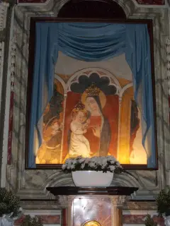 Madonna della Ciliegia con Bambino e cardellino - Cappella o Santuario della Beata Vergine o Madonna del Pasco a Villanova MondovìFrazione Madonna del Pasco