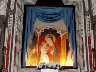Madonna della Ciliegia con Bambino e cardellino - Cappella o Santuario della Beata Vergine o Madonna del Pasco a Villanova MondovìFrazione Madonna del Pasco