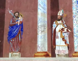 Dipinti facciata - Chiesa di Saint-Léger a Aymavilles