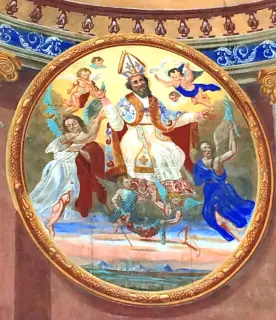 Dipinti facciata - Chiesa di Saint-Léger a Aymavilles