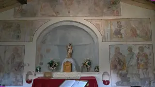 Affreschi della parete di fondo - Cappella di San Giovanni Battista a Viverone