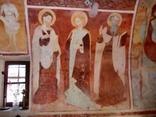 Parete destra, san Bartolomeo, Maria Maddalena e san Tommaso - Cappella di San Bernardo di Clairvaux o delle Forche a MondovìFrazione Ferrone