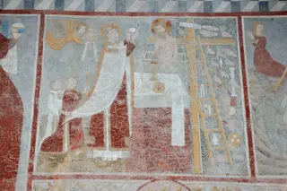 Cristo e simboli della passione - Chiesa o Cappella di Sainte-Marie Madeleine de Villa a GressanFrazione La Madeleine