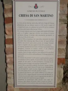 Pannello illustrativo - Chiesa di San Martino a CunicoFrazione Bricco San Martino