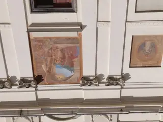 Affresco in facciata - Parrocchiale di San Cassiano e San Tommaso di Canterbury a La Salle