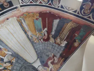 Personaggi in adorazione della Madonna - Cappella o Santuario di Madonna Lunga o Vergine Assunta a Montanera