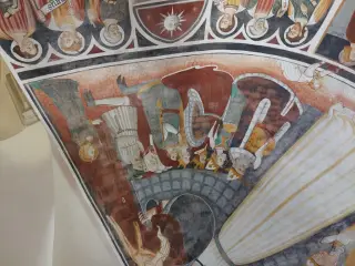 Personaggi in adorazione della Madonna - Cappella o Santuario di Madonna Lunga o Vergine Assunta a Montanera