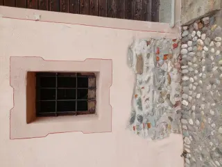 Tracce muratura originale - Cappella di San Giacomo di Ruspaglia a San Giorgio Canavese