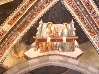 San Luca e San Matteo e simboli - Parocchiale di San Quintino a MondovìFrazione San Quintino