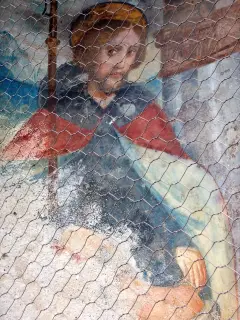 Lato Nord Ovest - San Rocco dettaglio - Pilone di San Sebastiano e San Rocco a Ruffia