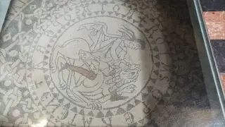 Mosaico Sansone che uccide il leone - Collegiata di Sant'Orso a Aosta