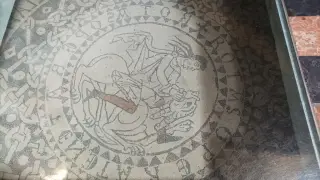 Mosaico Sansone che uccide il leone - Collegiata di Sant'Orso a Aosta