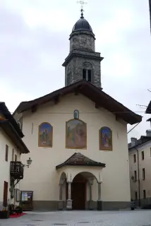 Facciata e campanile - Parrocchiale di Sant'Orso a Cogne
