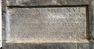 Lapide in facciata - Chiesa della Santissima Annunziata a Roccaverano