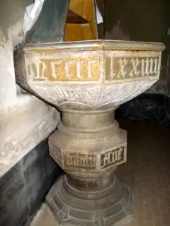 Battistero - MCCCCLXXIIII - Chiesa di Santa Maria Maddalena a Villafranca Piemonte