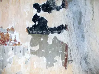 Abside, fondo lato sud, graffiti, de bon cor. De bon ore(mus) - Cappella di Santa Maria Dei Genitrix a Villafranca PiemonteFrazione San Luca