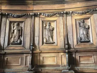 Coro, dettagli - Chiesa di Santa Croce e Tutti i Santi a Bosco Marengo