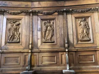 Coro, dettagli - Chiesa di Santa Croce e Tutti i Santi a Bosco Marengo