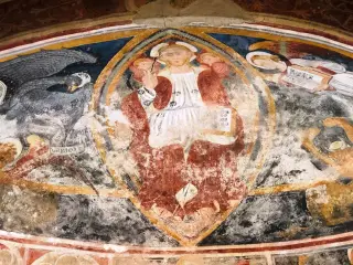 Pantocratore e tetramorfo - Cappella di San Bernardo o San Bernardino da Siena a Piozzo