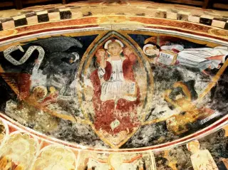 Pantocratore in mandorla - Cappella di San Bernardo o San Bernardino da Siena a Piozzo