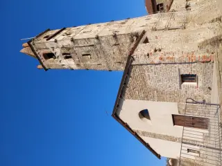 Facciata e campanile - Chiesa  Parrocchiale Vecchia dell' Assunta a Ponti