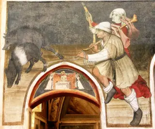 Caccia al cinghiale - Chiesa o Abbazia di Sant'Antonio di Ranverso a Buttigliera AltaFrazione Sant'Antonio di Ranverso